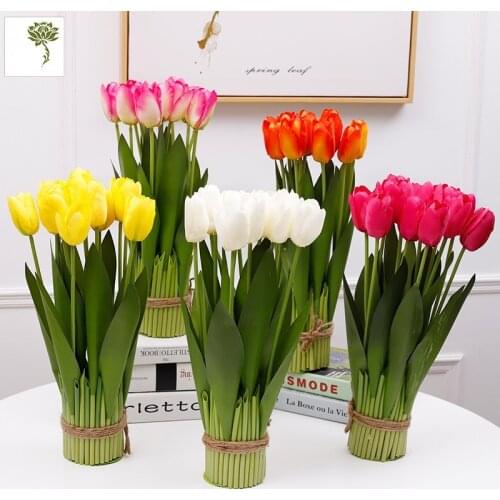 12pcs combination simulation tulip potted desktop place tulip fake flowers indoor decoration bonsai plantas artificiales bonsai