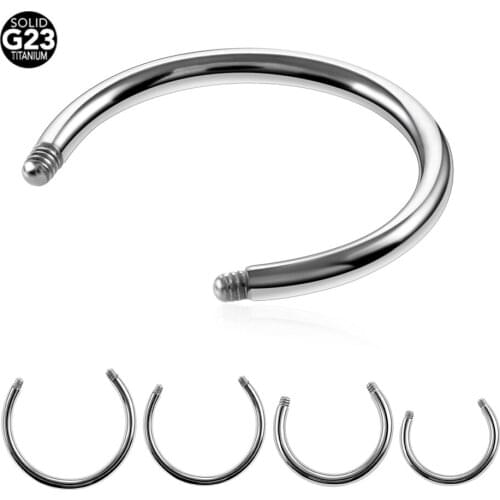G23 Titanium Screw Circular Barbell Parts Horseshoe Ring Bar Replacement Piercing Jewelry Accessories Post Only No Ball 14G 16G