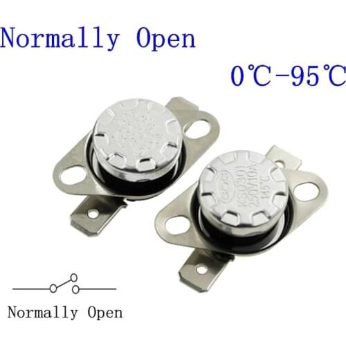 KSD301 250V 10A Normally Open NO Thermostat Temperature Thermal Control Switch DegC 0-95 Celsius Degree