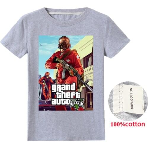 2021 HOT Boys Girls T Shirt Gta 5 T Shirt Gta5 Street Fight Clothes Children Cotton Gta 5 Tees Short Sleeve Kids Game Clothes