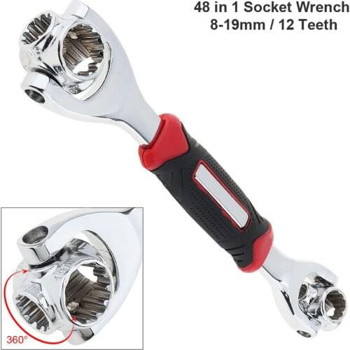 1 Set 48 in 1 360 Degree Multi-functional Wrench Metric Handy Adjustable Socket Spanner Furniture Car Repair Hand Tool