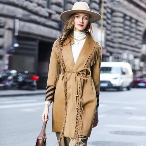 Fashion Genuine Wool Blends Cashmere Winter Coat Women Elegant Korean Slim Female Jacket Womens Clothing Casacos Zjt1442