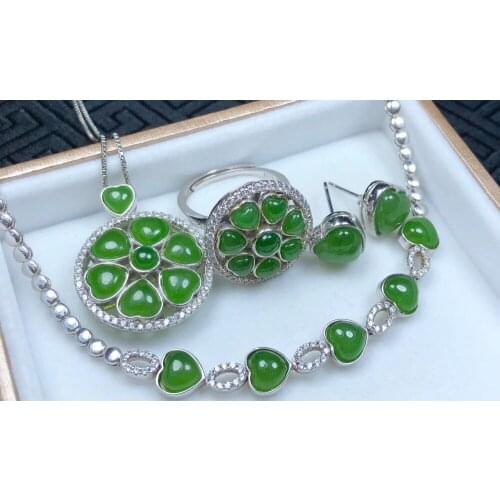 925 silver inlay and Tian Biyu set four-piece suit js01