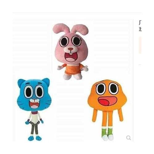 New arrival 25cm Cartoon Amazing World Gumball Darwin Anais Plush Stuffed doll Toy for children baby birthday gift