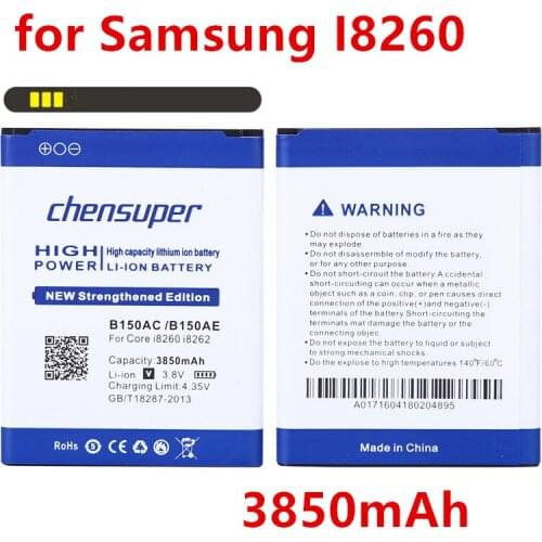 NEW 3850mAh B150AC B150AE Battery for Samsung Galaxy Core i8260 i8262 g3502u g3502 g3508 g3509 Replacement phone battery