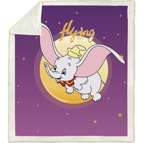 Disney Dumbo Sherpa Blankets Kindergarten Nap Throw Quilt Adult Office Air-conditioned Body Cover for Children Birthday Gifts