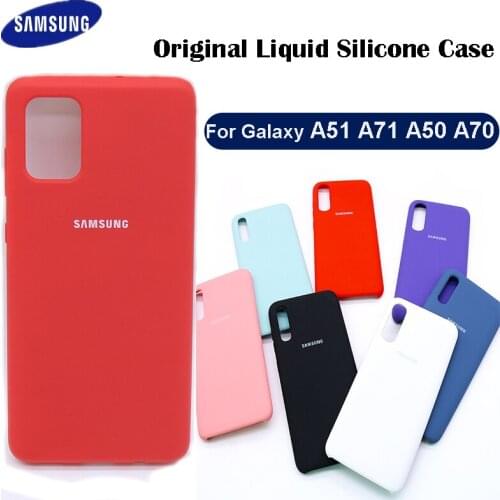 Original Samsung A51 A50 Liquid Silicone Soft Protection Back Case Soft TPU Cover For Galaxy A50S A30S A70 A70S A71