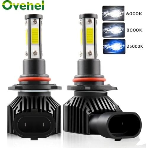OVEHEL 2pcs 360 Degree LED 14000LM H7 H11 LED Bulb H1 H4 H8 H9 9005 HB3 9006 HB4 Auto Car Headlight 6000K Fog Light 12V 6000K