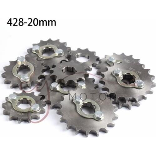 428 Chain 10T -19T 20MM Motorcycle Front Engine Sprocket For 50cc to 125cc Dirt Bike ATV Go Kart Quad Pitbike Bike