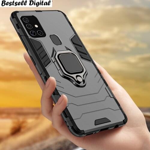 Shockproof Armor Case for Samsung Galaxy A21S Ring Stand Bumper Silicone + PC Phone Back Cover for Galaxy M31 M21 M30S