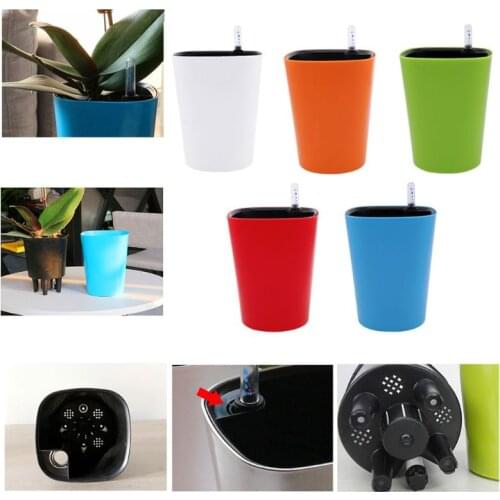 Self Watering Planters Flower Pots Indoor With Water Level Indicators Garden Modern Decorative Planter Pot For Office Desktop