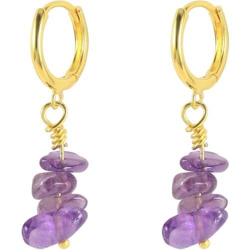 Fashion New Special-Shaped Natural Stone Earrings For Women 925 Silver Crystal Pendant Hoop Earrings Jewelry Gift Drop Earrings