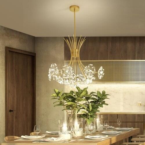 Modern creative dandelion flower chandelier led living room restaurant clothing store home decoration bouquet lamp 13 heads 15W