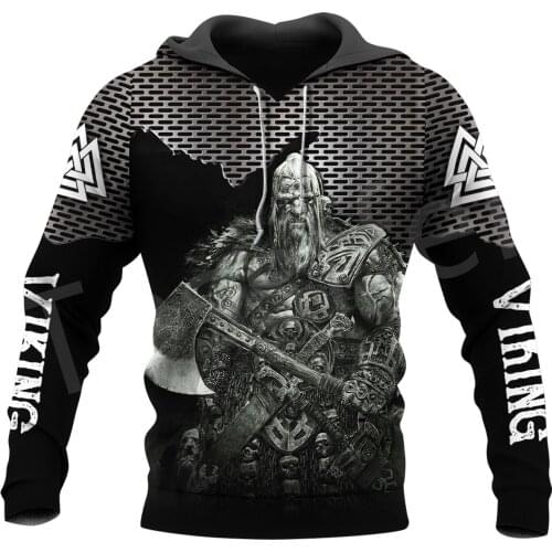 Tessffel Vikings God Viking Warrior Odin Tattool Harajuku NewFashion Tracksuit 3DPrint Streetwear Pullover Hoodies Men/Women C9