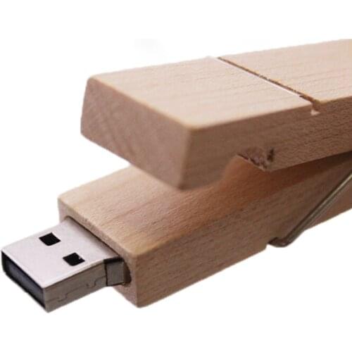 Wood Pendrive Usb Stick 64gb 32gb 16GB 8GB 4GB Wooden Clip Usb Flash Drive 128GB PenDrive Memory Stick 256GB Flash U Disk