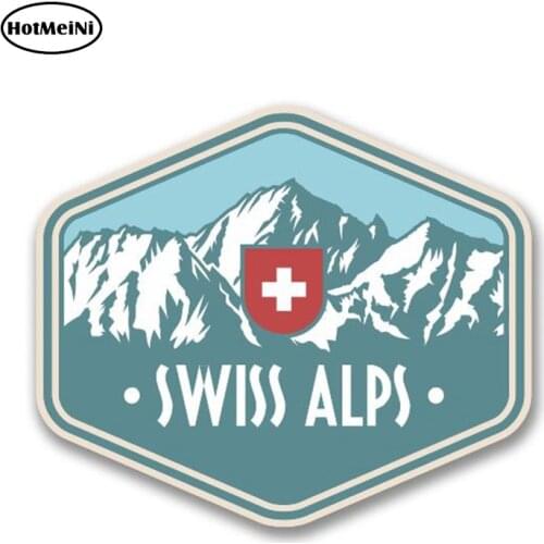 HotMeiNi 13cm x 9cm Swiss Alps Switzerland Vinyl Car Sticker Travel Luggage Mountains Ski Surf Skateboarding Hip Hop Decals