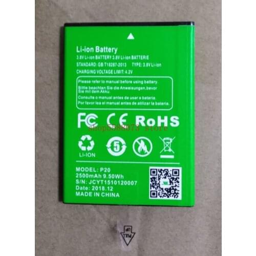 XGODY P20 phone battery 2500mah 3.8V for XGODY P20 D27 X6 Mobile Phone 5.5inch 18:9 MTK6580 Quad Core Cell Phones