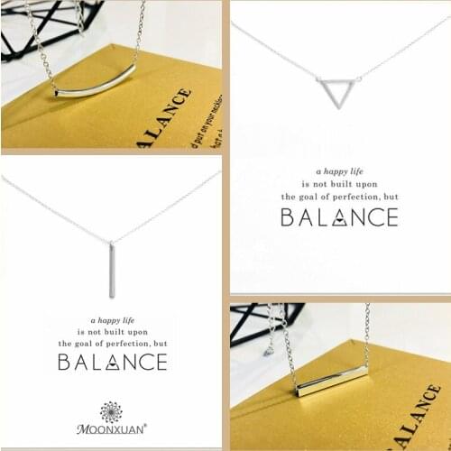 Balance Triangle Tube Gold Sliver Choker Chain Necklace Women Kolye Collares De Moda 2019 Colar Jewelry Collier Bijoux Femme