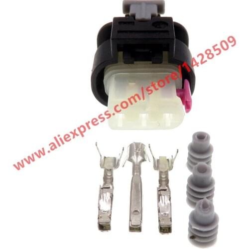 10 Sets 3 Pin Car Waterproof Connector Electrical Plug For VW Audi 2-1718644-1