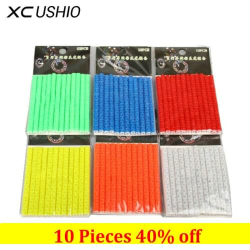12 PCS / Bag Bicycle Bike Wheel Spokes Reflective Sticker Tube Warning DIY Cycling Reflector Reflective 7cm Fast Shipping