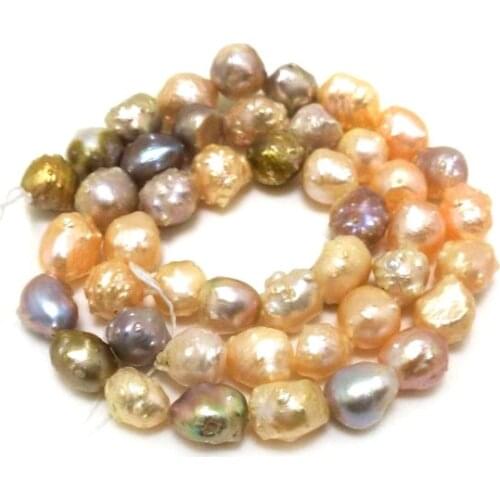 16 inches 8-9mm Multicolor Drusy Baroque Freshwater Pearl Loose Strand