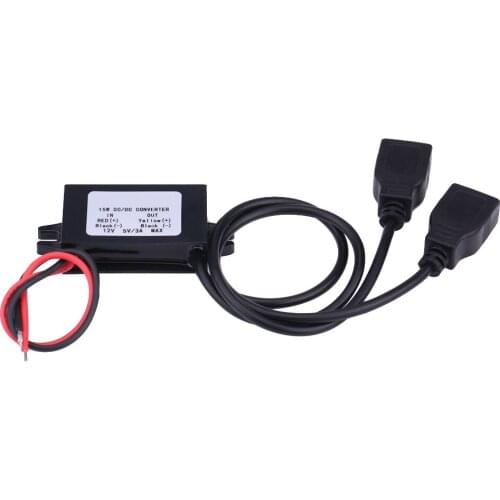 3A DC 12V To DC 5V Charger Converter Module Waterproof Dual USB Charger Adapter Module For Car Motorcycle Phone Charging