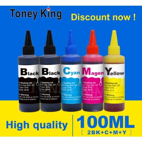 5 X 100ML Printer inkt voor Ink Refill Kit Replacement For HP for brother For Epson for canon pixma ciss tank deskjet Ink bottle