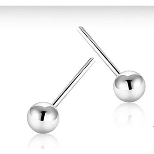 925 Sterling Silver Stud Earrings for Women Wedding Engagement Fine Jewelry Simple Daily Ball Earrings Gift