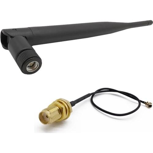 ALLISHOP 868MHz Antenna ,5dbi Gain SMA Plug male For Radio Frequency Antenna Signal Repeater/Booster+15cm IPX to SMA 1.13 Cable