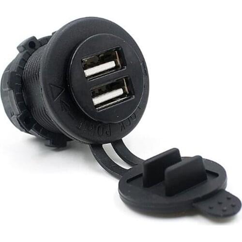 Car Motorcycle Modified Waterproof 12V Power Cigarette Lighter Seat GPS Socket Dual USB Car Charger Mobile Phone Charger