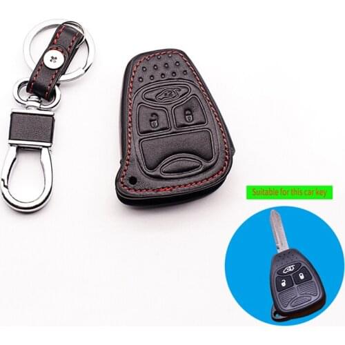 Car-cover high Quality 100% genuine leather car key cover for Jeep Chrysler 300 PT Cruiser Sebring Dodge Caliber protect shell