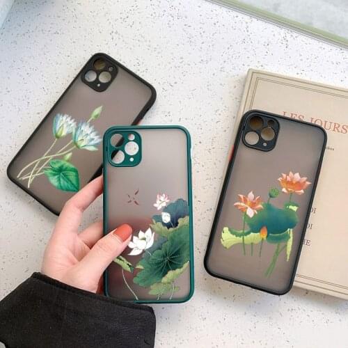 Lotus Flowers Phone Case For iPhone 6s 8 7 Plus 12 Mini 11 Pro Max for iphone SE 2020 X XS Max XR Hard Shockproof Cover Fundas