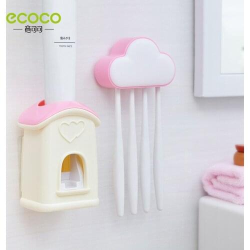 Ecoco Cartoon Toothpaste Squeezer ,Toothbrush Holder , Automatic Squeezer, Creative Toothbrush Rack Punch-free Installation