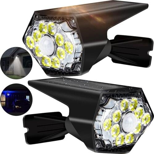 PIR Motion Sensor Solar Spotlights Outdoor Solar Landscape Lights IP65 Waterproof Adjustable Wall Lamp For Garden Driveway Pool