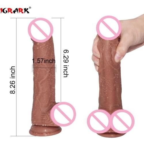 IGRARK double layer silicone realistic dildo horse soft huge penis suction 1.57" big dick sex toys for women masturbate sex shop