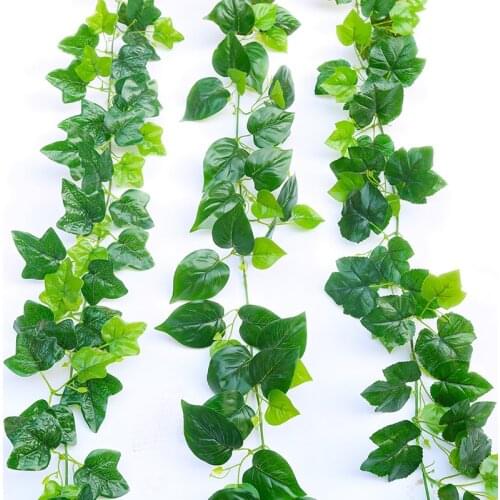 1pc length 100cm/40in artificial hanging plants PP rattan leaf home decoration accessories wall decor jungle party