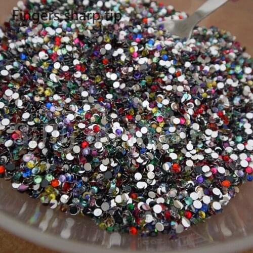 1000 pcs SS10 Dither 14 Facets Resin Round Rhinestone Sparkling Rhinestones Nail Art Decoration DIY N01-N22