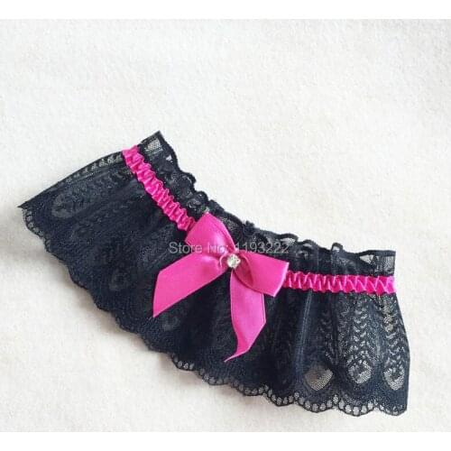 Luxury Black Crystal Bowknot Wide Lace Floral Garter Belt Wedding Party Bridal Maid Cosplay Leg Loop Ring
