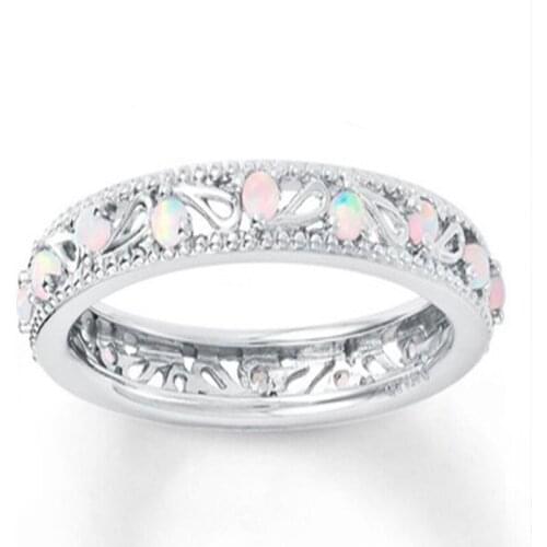 Milangirl Hollow Out Color Luxury Big Round Cubic Zirconia Rings For Women Wedding Party Jewelry Accessories