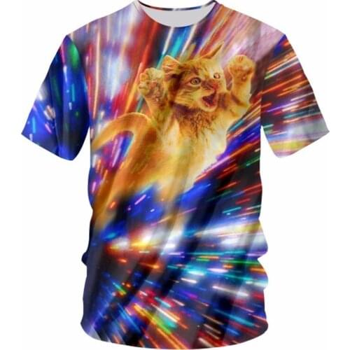 Fashion mens sleeve short animal 3D T-shirt print eyes from spring T-shirt