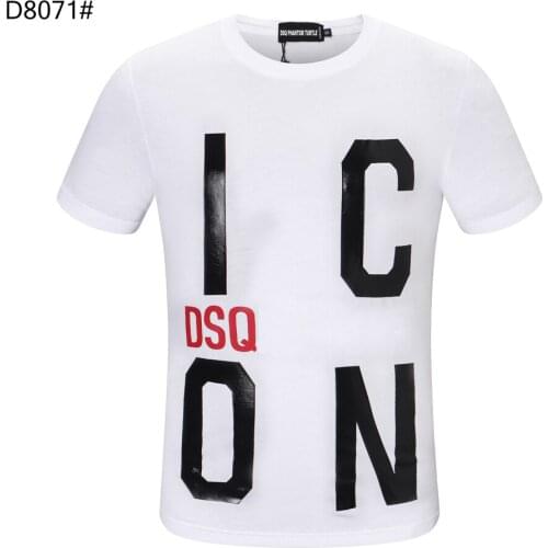 DSQ PHANTOM TURTLE Mens Short Sleeve Logo Series Graphic T-Shirt Men Fashion Print Cotton Tees Breathable Quality Tops D80712