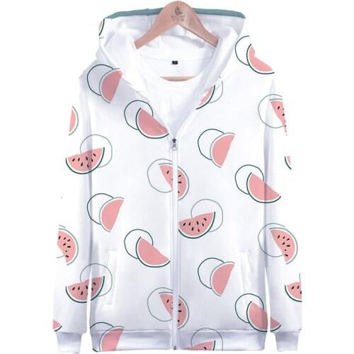 Personality 3d Print Fruit Fashion Kawaii Men Women Zipper Hoodies Jacket Casual Long Sleeve Zip Up 3D Hooded Sweatshirts Autumn