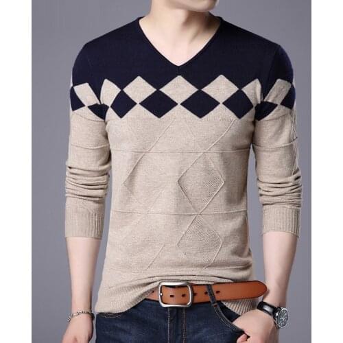 2020 New social cotton sweater mens pullover sweaters casual crocheted stripe knitted sweater men masculino jersey clothes M009