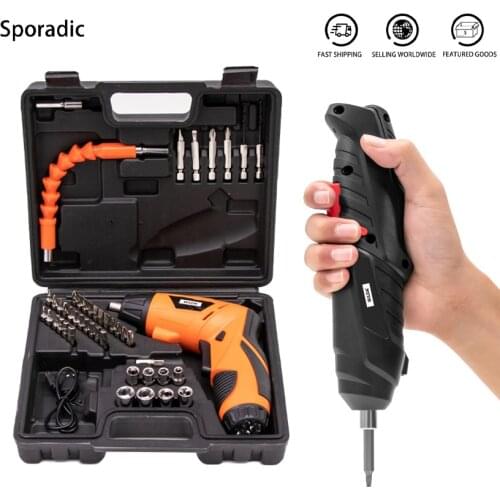 Wireless Electric Screwdriver Set Rechargeable Drill and Screwdriver Battery Twistable Handle LED For Woodworking Power Tools