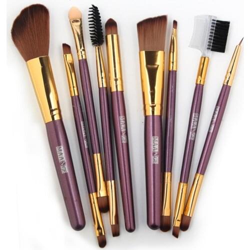 9Pcs/Set Face Foundation Eyeshadow Eyebrow Powder Soft Brushes Makeup Tool Kit