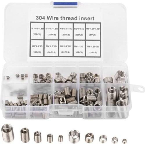 150PCS Box Stainless Steel M3 M4 M5 M6 M8 Rivet Nut Kit Helicoil Thread Repair Insert Kit