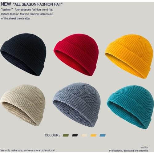 Autumn Hip-Hop Winter Retro Style Cap Dome Warm Short Casual Men Acrylic Elastic Windproof Fashion Trend Knitted Women Cap