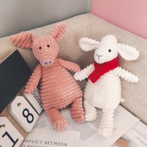 Kawaii Animal Appease Plushies Toys Doll Corduroy Pig Fox Elephant Duck Sheep Hippo Horse Bear Crocodile Cow Cat Frog Kids Toys