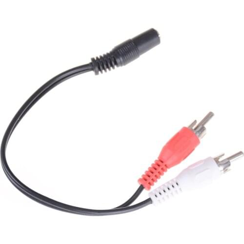 3.5mm Universal Stereo Female To 2 Male RCA Jack Adapter 1/8'' Y Audio Cable Splitter