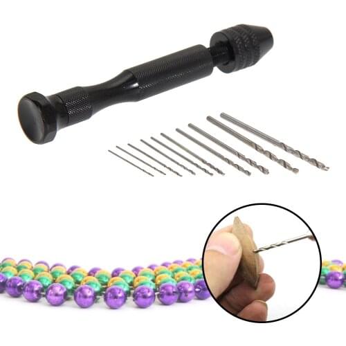 Jewelry Craft Hand Pin Hole Drill Rotary Jewelers Burs Drilling Chuck Clamp 0.3-3.2mm Mini Precise Hand Twist Drill